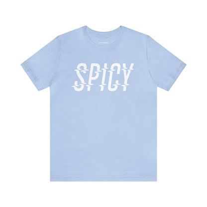 Spicy Glitch Logo White | Unisex Cotton T-Shirt