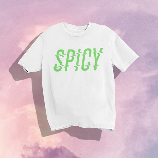 Spicy Glitch Logo Green | Unisex Cotton T-Shirt